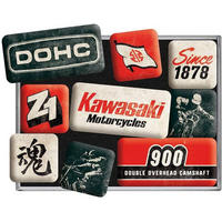 MAGNETSET 9-teilig Kawasaki Motorcycles Since 1878 - Multicolor, Metall (9/7/2cm) - Nostalgic-Art