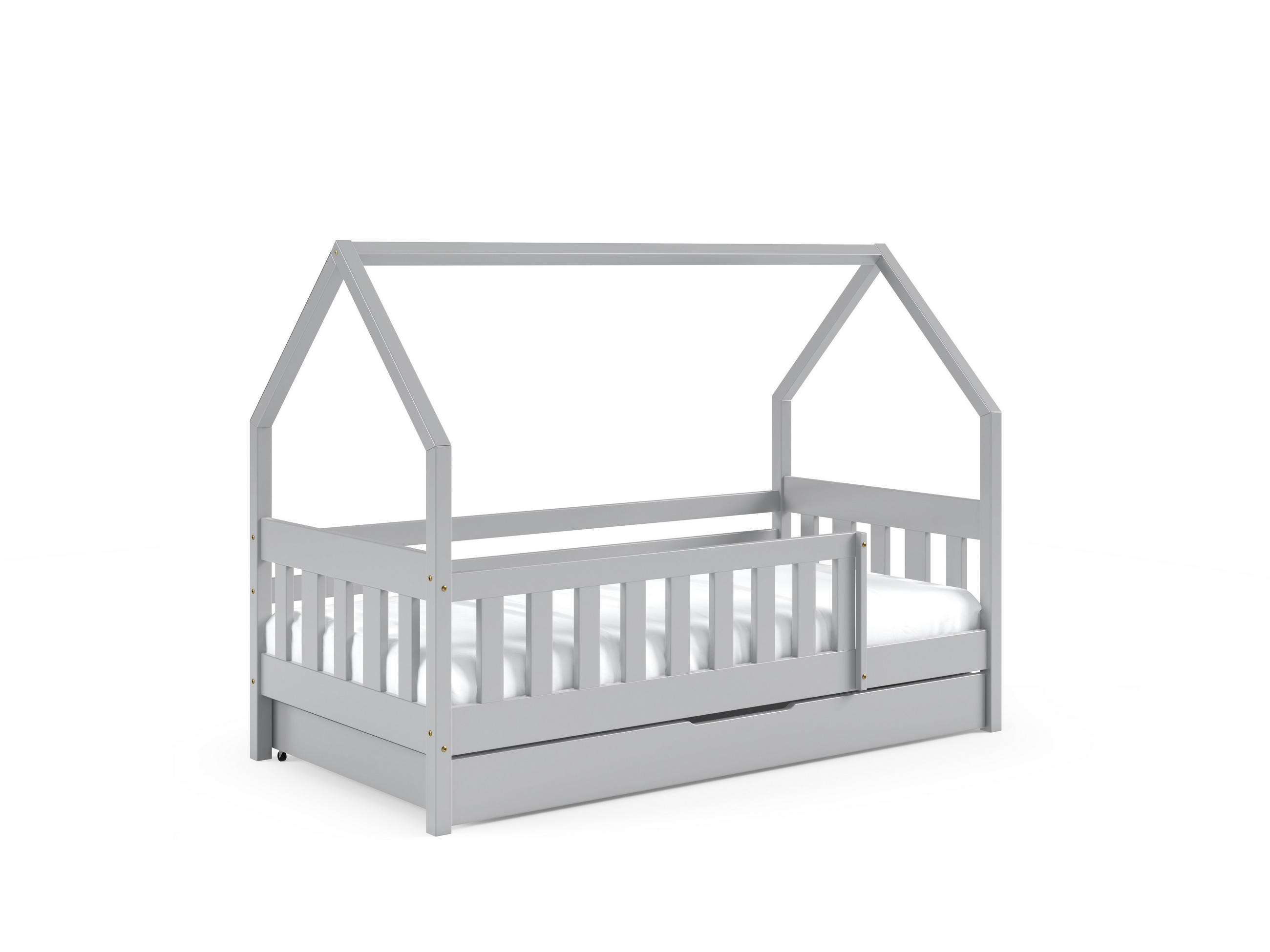 KINDERBETT BELLA mit Bettkasten 80x160 cm Hellgrau - Hellgrau, Holz (80/160cm) - MASSENO