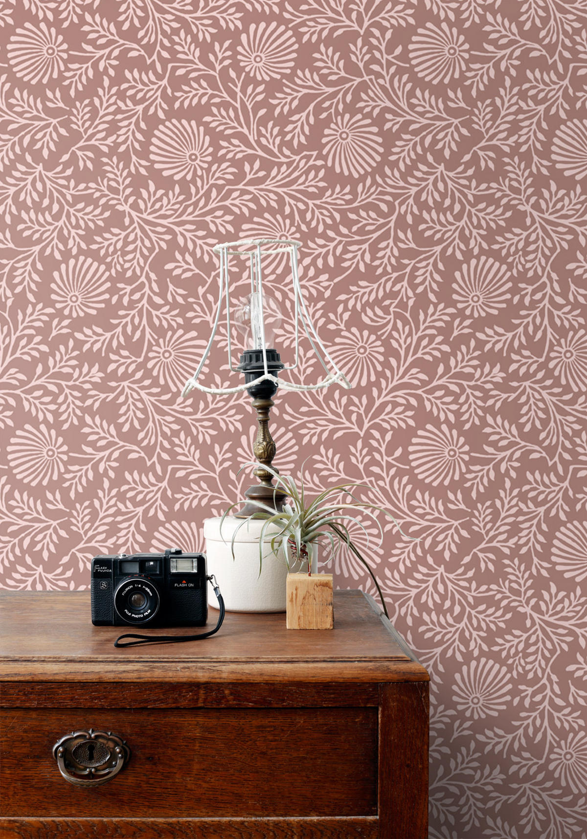 TAPETE Blumenmuster 50 x 900 cm - Pink, Papier (50/900cm) - ESTAhome