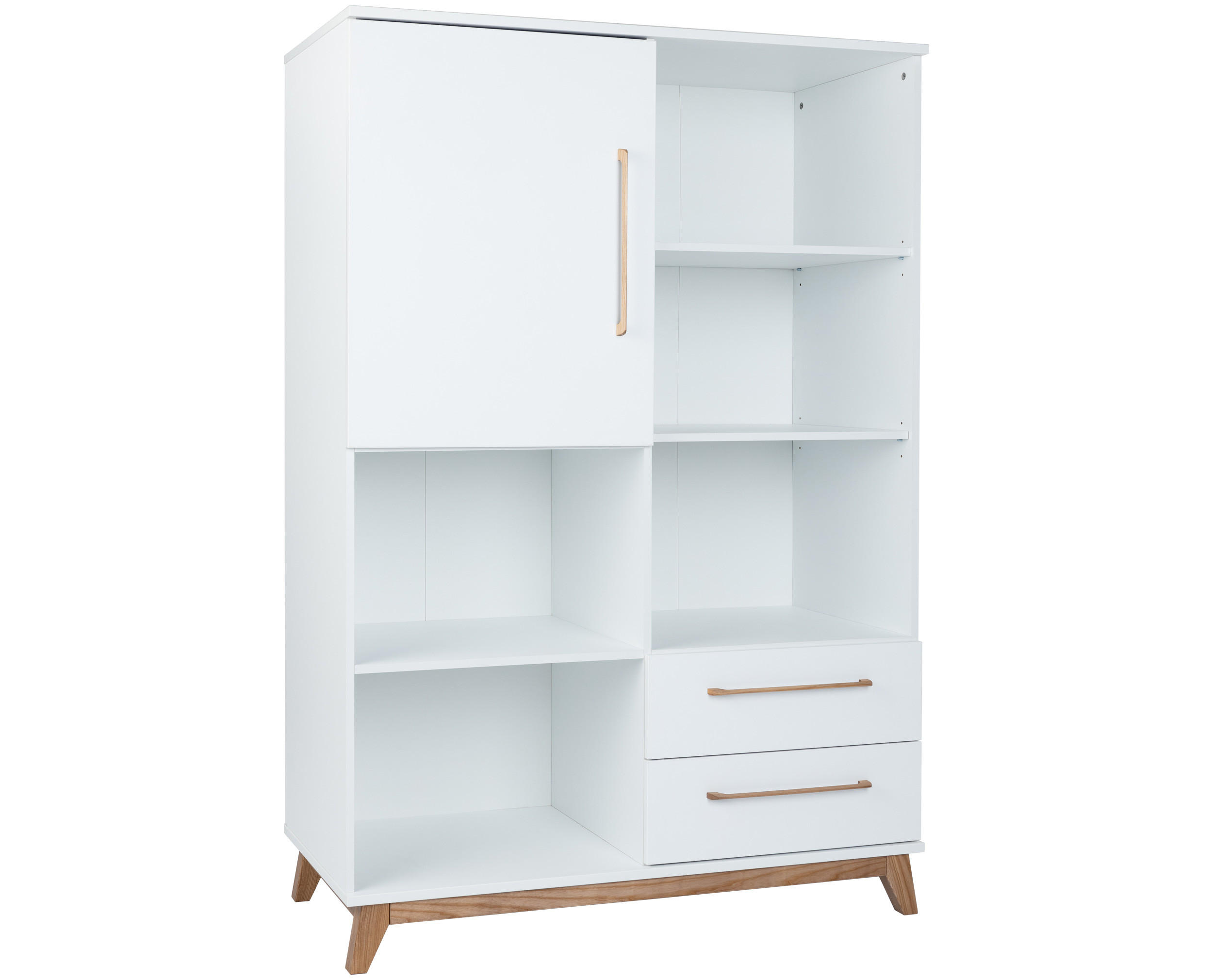 STANDREGAL Lina Soft-Close und Türdämpfung Weiß/Walnuss - Walnussfarben/Weiß, Holz/Holzwerkstoff (114/166/51cm) - arthur berndt