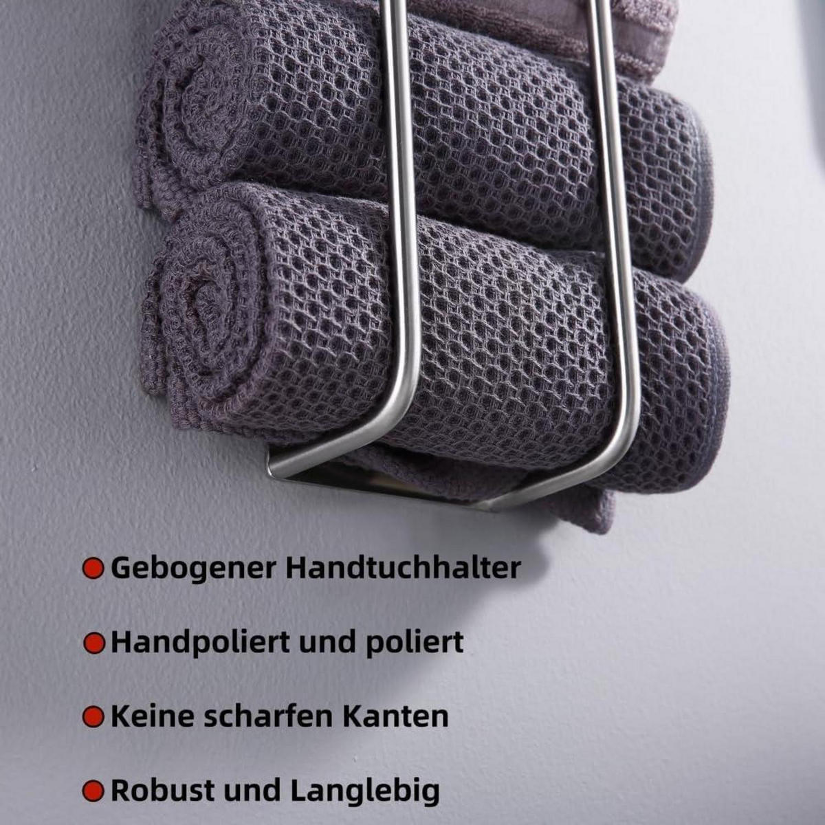 GÄSTEHANDTUCHHALTER Gebürstetes Nickel 40 cm - Multicolor, Metall (9/7/40cm)