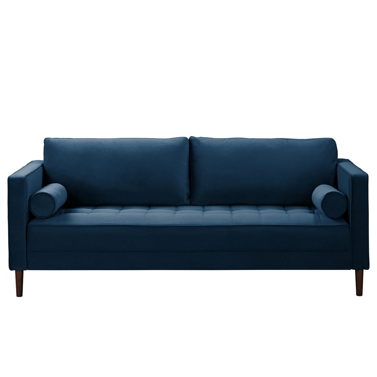 3-SITZER SOFA - Samt - Dunkelblau, Textil (191/80/86cm) - home24