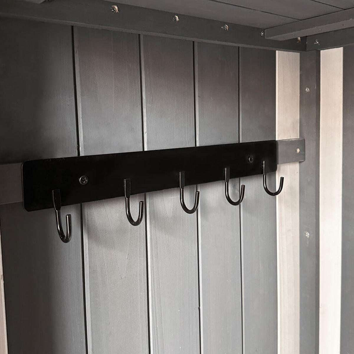 GARTENSCHRANK AUS HOLZ YANA - XL - Grau, Holz (77/179/54cm) - Home Deluxe