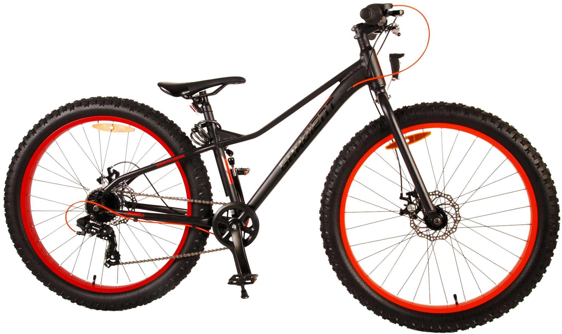 KINDERFAHRRAD Gradient - Jungen - 26 Zoll - 7-Gang - Scheibenbremse - Schwarz - Schwarz/Orange, Metall (77cm) - TPFSports