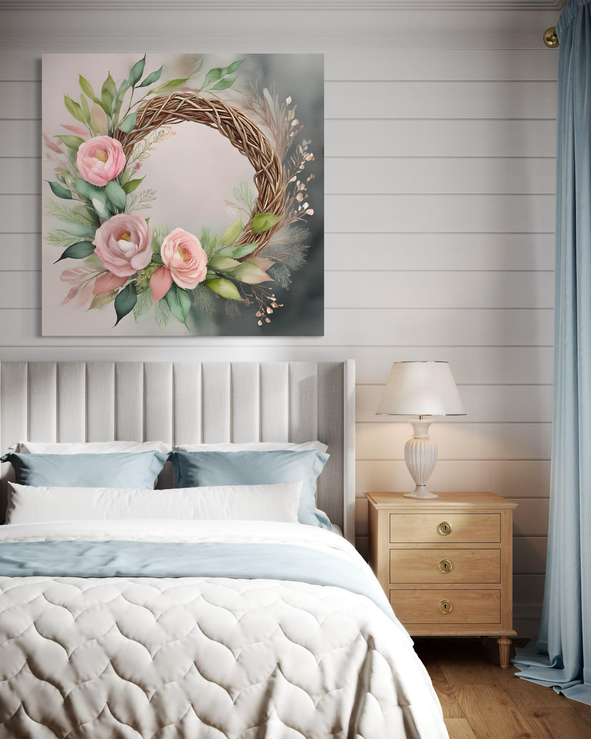 WANDBILD rosa blumen abstrakt - Pink, Textil (50/50cm) - Feeby