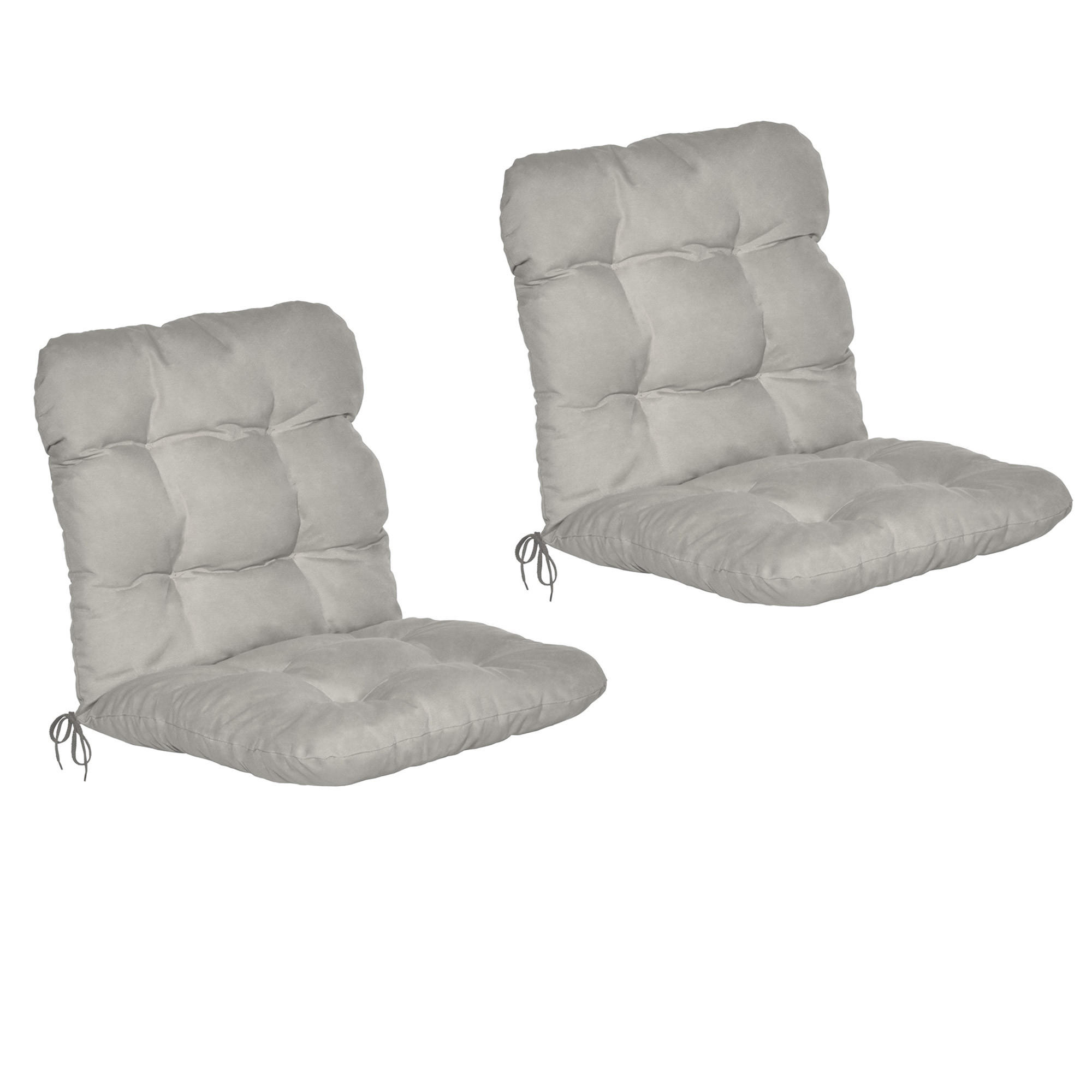 NIEDERLEHNERAUFLAGE Flair NL 100/50/8cm Hellgrau (2tlg) - Hellgrau, Textil (50/8/100cm) - Beautissu 