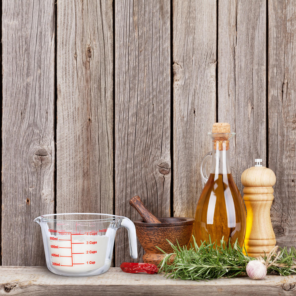 MESSBECHER - Transparent, Glas (1L) - Relaxdays