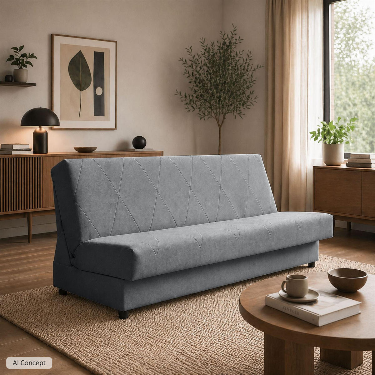 SCHLAFSOFA VERO mit Schlaffunktion Castel 91 - Grau, Textil (191/88/90cm) - Lookway