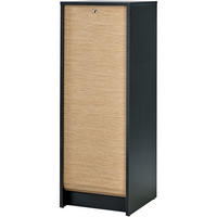 AKTENSCHRANK mit Rolladentür 38,5/35/104cm - Schwarz, Holzwerkstoff (35/104/38.5cm) - Simmob