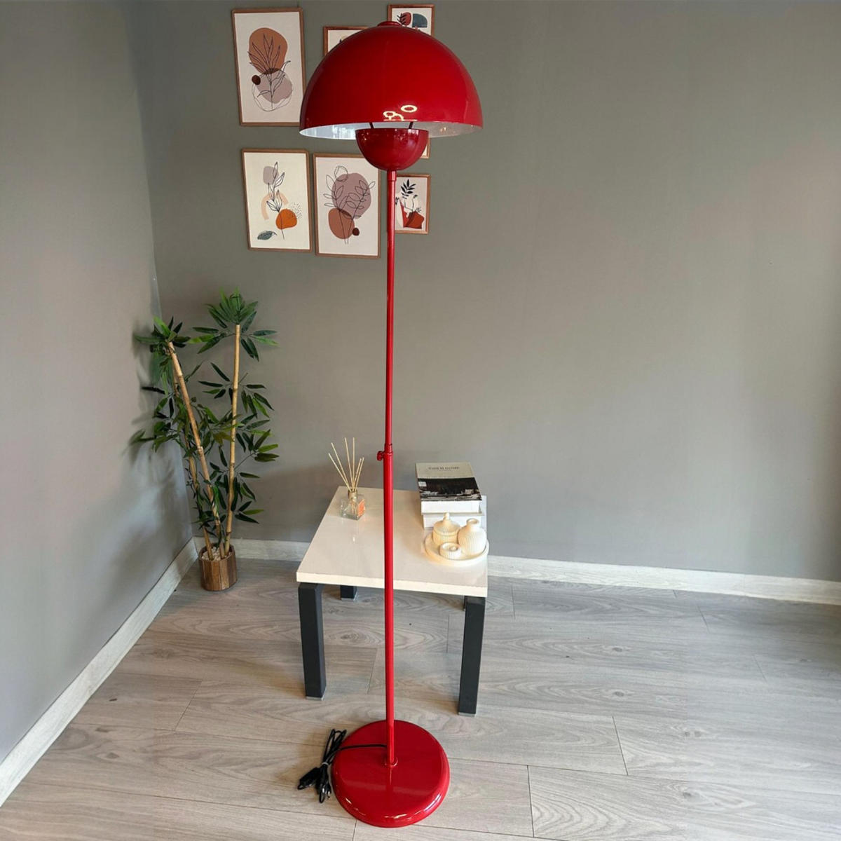 STEHLEUCHTE Umbra 170 Cm - Rot, Metall (37/37/170cm) - Bamyum