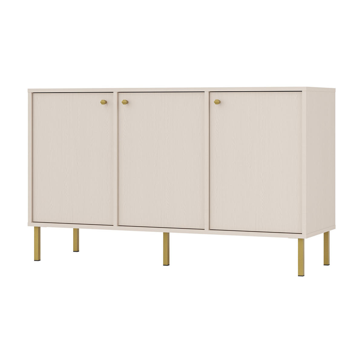 KOMMODE TORINO 125/74/41 cm mit 3 Türen Beige - Beige, Holzwerkstoff (125/74/41cm) - MASSENO