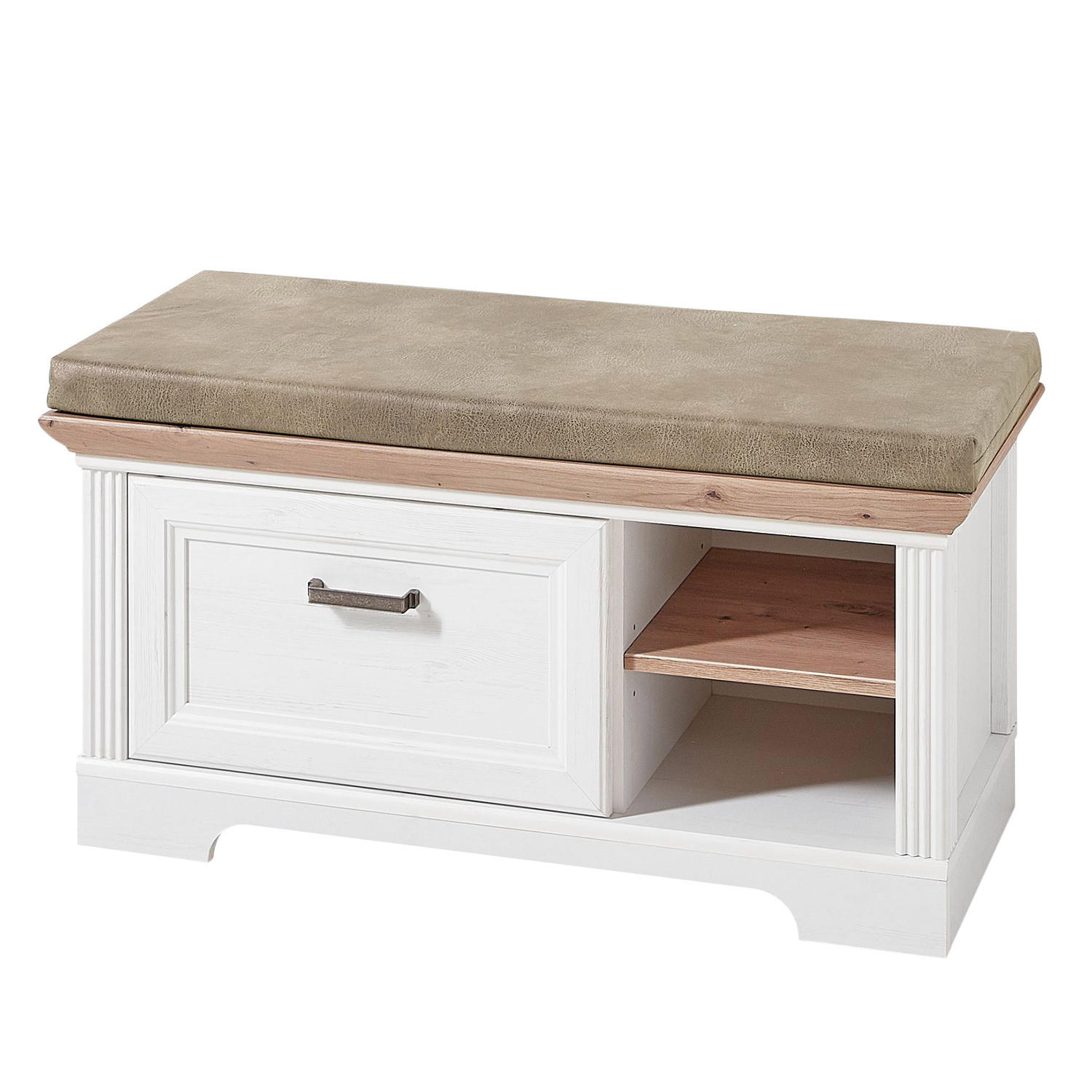 GARDEROBENBANK - Pinienfarben, Holzwerkstoff/Metall (93/49/41cm) - home24