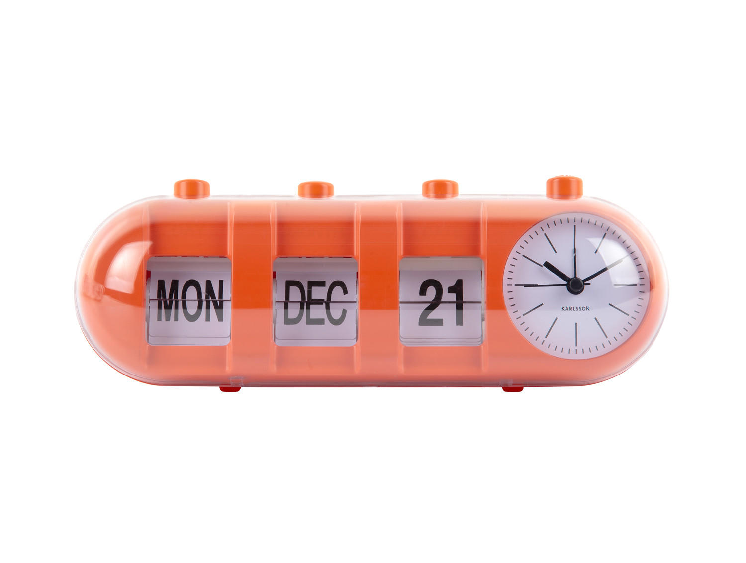 WECKER Retro Tube Calendar Flip 26/9/9.3 cm - Orange, Kunststoff (9/9.3/26cm) - Karlsson