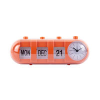WECKER Retro Tube Calendar Flip 26/9/9.3 cm - Orange, Kunststoff (9/9.3/26cm) - Karlsson