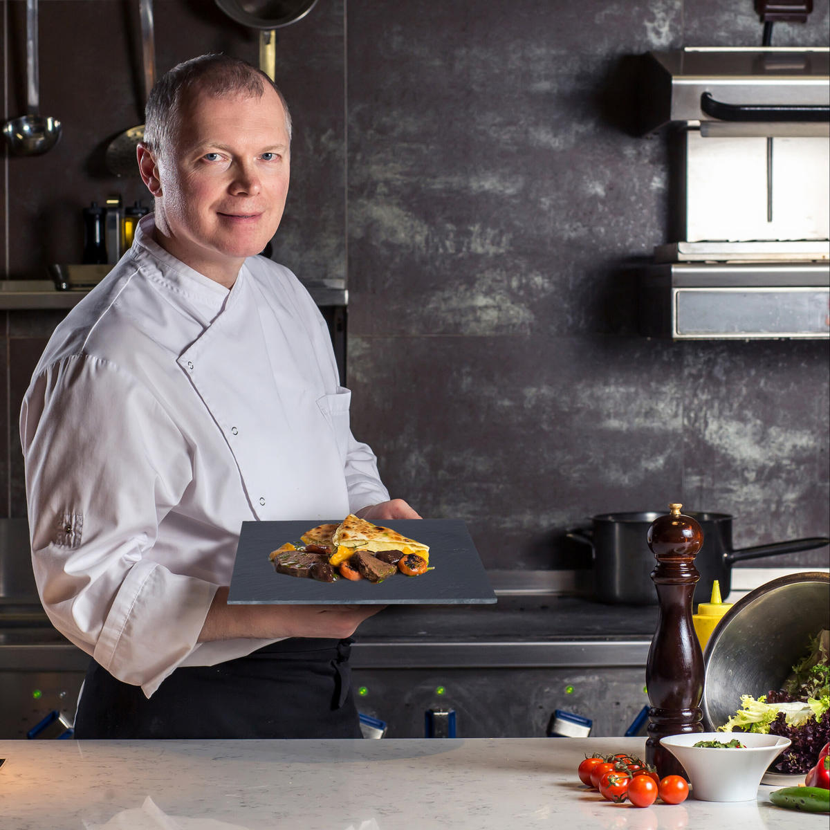 6XSCHIEFERPLATTE - Schwarz, Stein (25/1/25cm) - Relaxdays