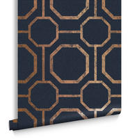 VLIESTAPETE - Sashiko Navy - Blau, Papier/Kunststoff (53/1000cm) - Graham & Brown