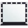 BADSPIEGEL mit LED-Beleuchtung schwarz rechteckig 50/60 cm Beauvoir - Schwarz, Metall (60/50/2cm) - Beliani