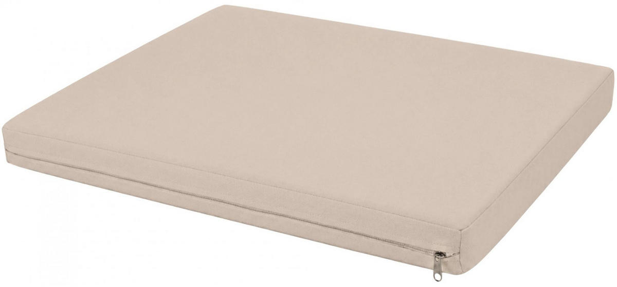GARTENSTUHL eckig 55/43/5 cm Stoff Creme - Creme, Textil (55/5/43cm) - CLP