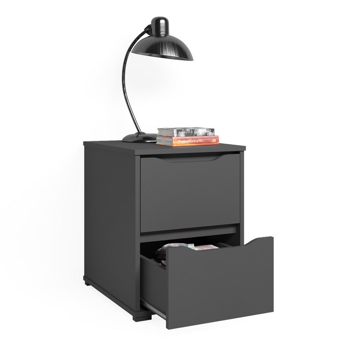 NOČNÍ STOLEK Ruben Antracit - antracitová, kompozitní dřevo (40.2/53.6/48cm) - Vicco