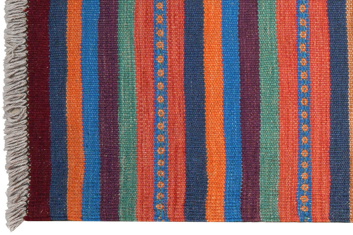 HANDWEBTEPPICH Kelim Gashgai Mehrfarbig 194/57 cm Schurwolle - Multicolor, Textil (57/194cm) - Looma