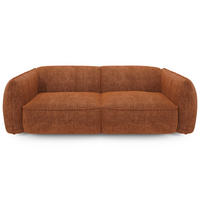 SOFA 4-SITZER Rastervelours Terracotta 230cm - Terra cotta, Textil (230/74/90cm) - Sia Home