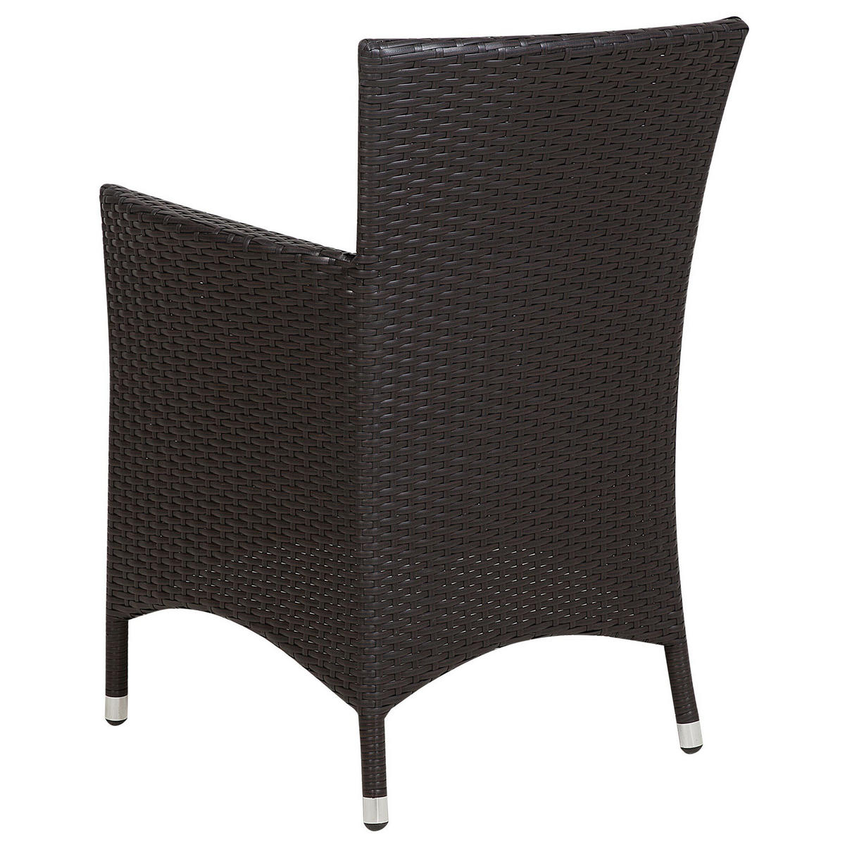 GARTENMÖBEL SET 8-Sitzer Rattan dunkel braun Auflagen weiß Italy - Braun/Weiß, Kunststoff - Beliani