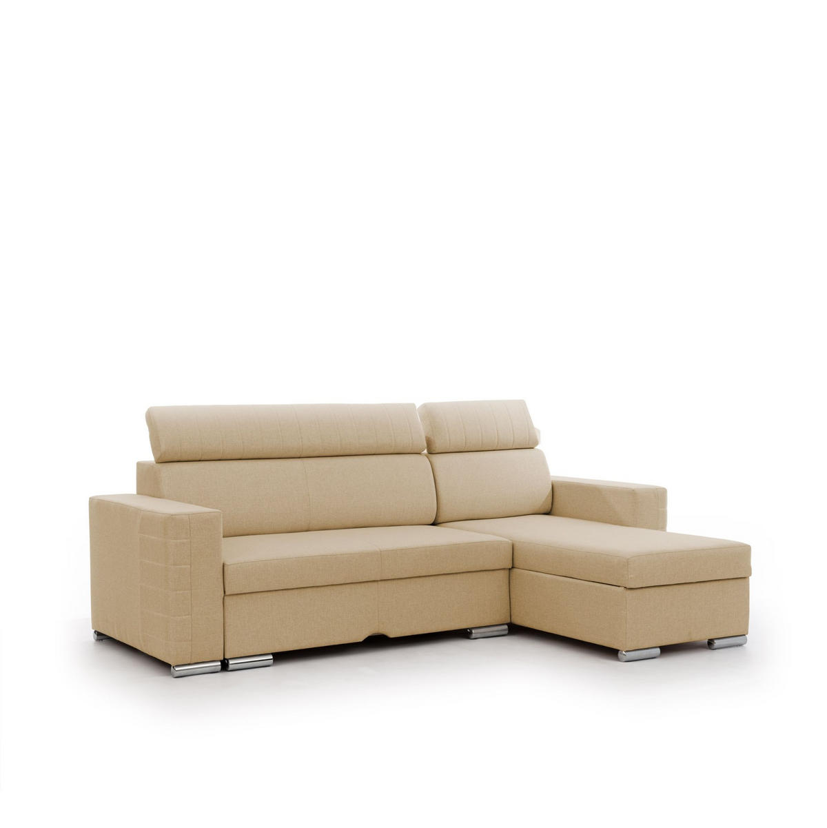 ECKSOFA Canton In Liverpool - Beige, Holzwerkstoff/Textil (260/173cm) - Fun Möbel