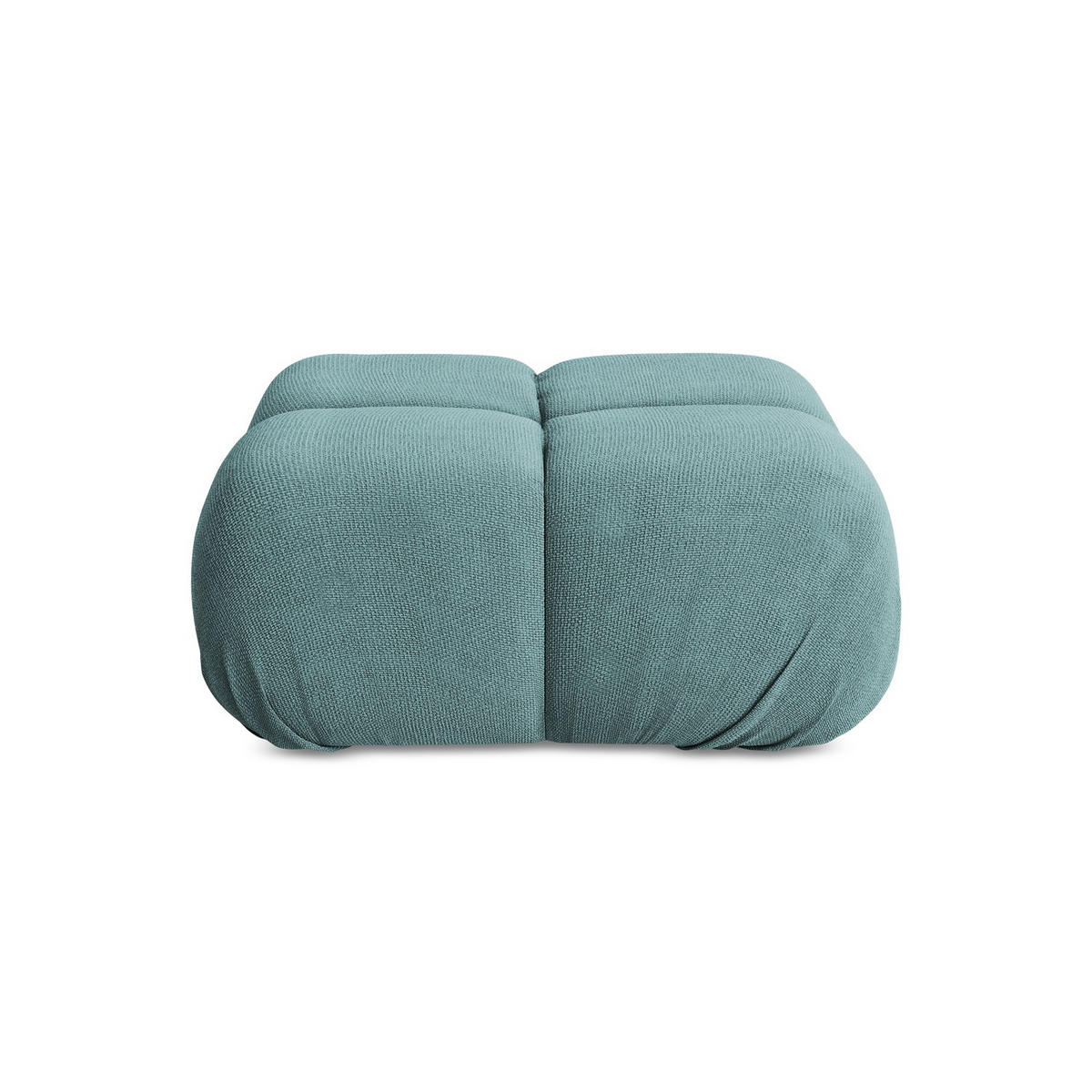 POUF Chenille Stoff Blau - Blau/Beige, Kunststoff/Textil (95/41/95cm) - LaMiaSofa