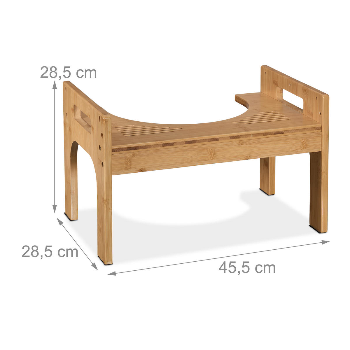 TOALETNÍ stolička - světle hnědá, dřevo/plast (45.5/28.5/28.5cm) - Relaxdays