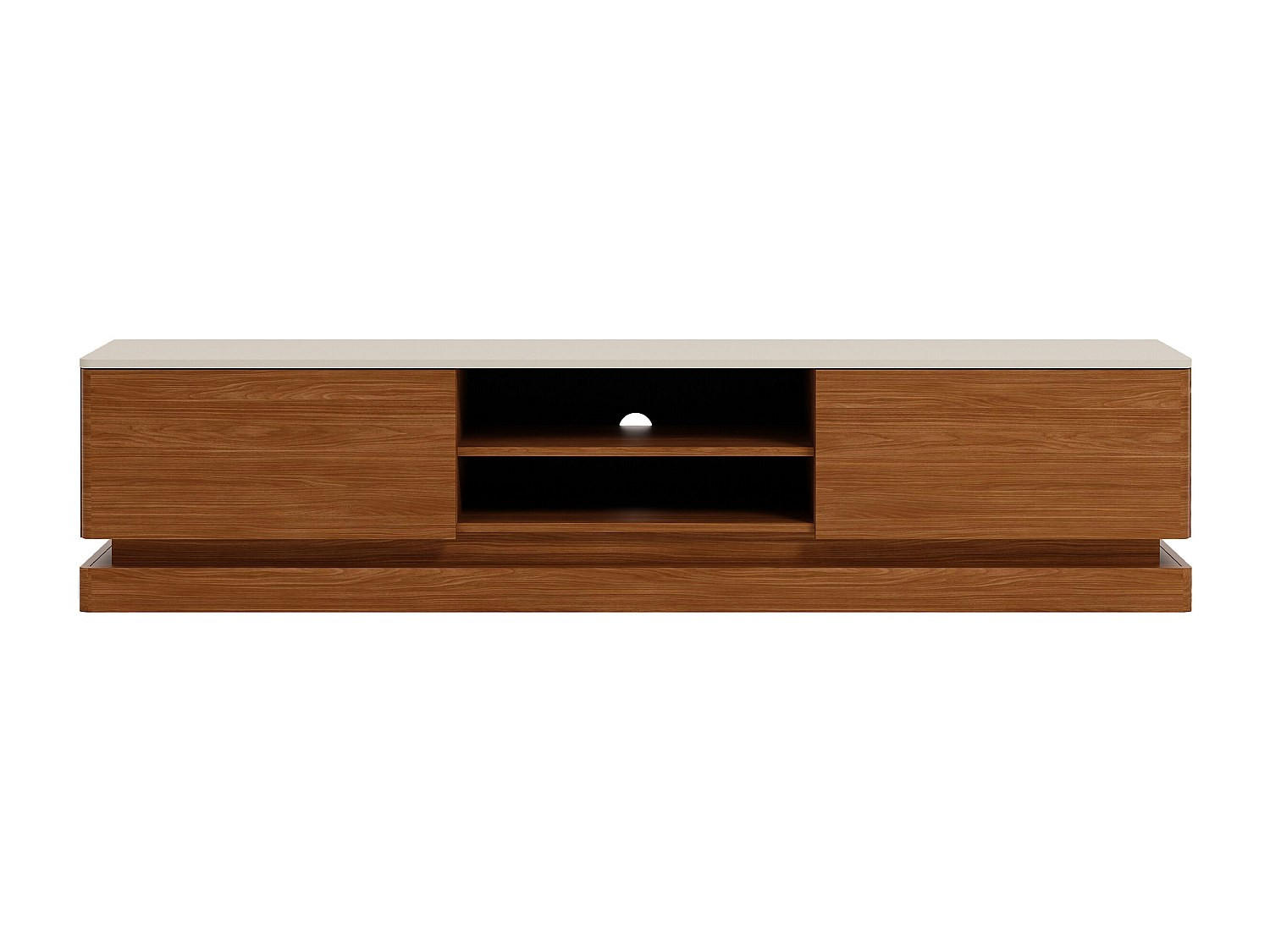 TV-BOARD - 190 cm x 40 cm - Holz, Platte - Naturfarben Dunkel, Beige - DEVIKA - Beige/Naturfarben, Holz (190/44/40cm) - Vente-Unique