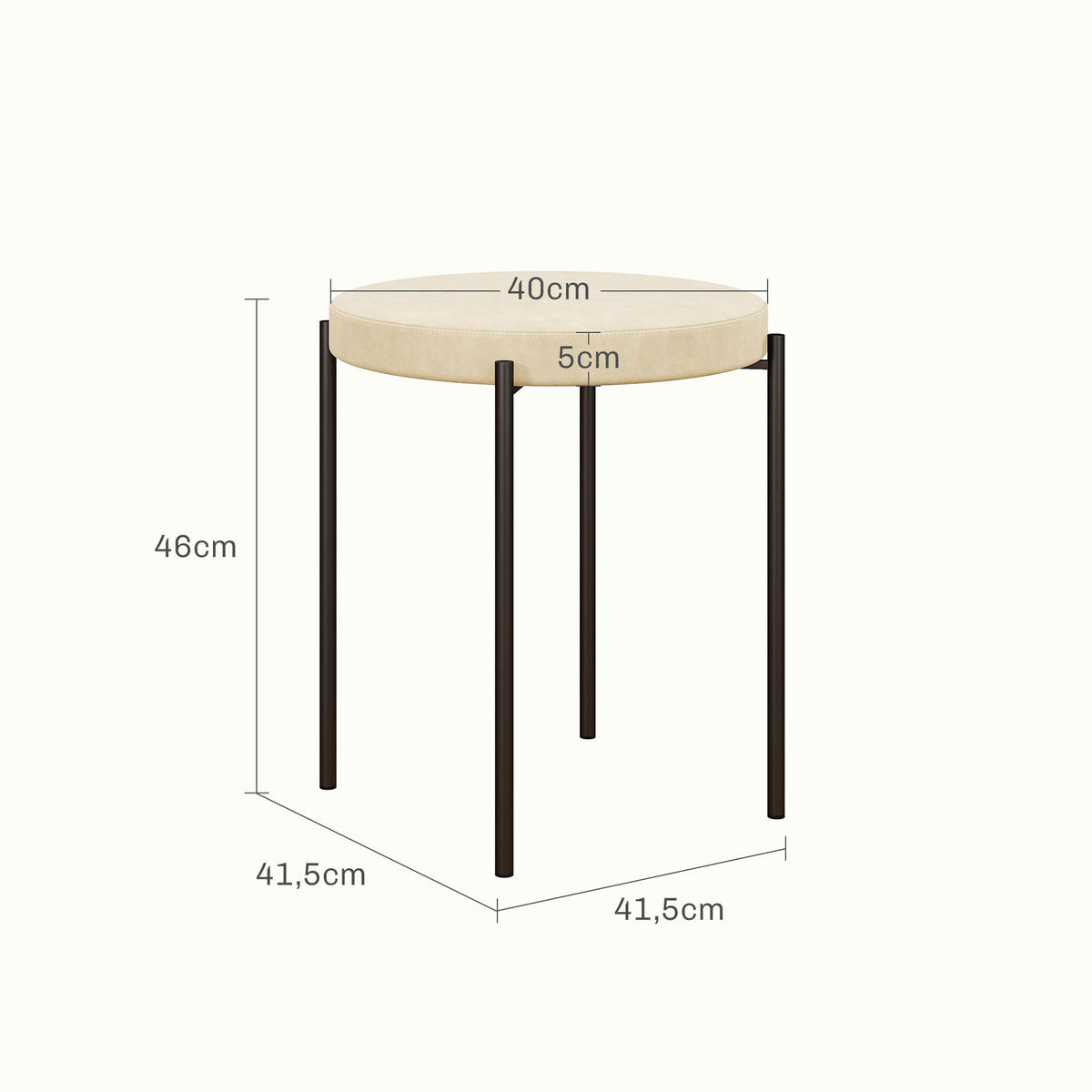 4ER-SET Esszimmerhocker Esszimmerstühle Küchenstuhl modern Polyester Metall Weiß - Weiß, Kunststoff (41.5/46/41.5cm) - HOMCOM
