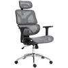 CHEFSESSEL Netzstoff Grau - Chromfarben/Grau, Kunststoff/Textil (66/112/76cm) - CLP