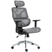 CHEFSESSEL Netzstoff Grau - Chromfarben/Grau, Kunststoff/Textil (66/112/76cm) - CLP