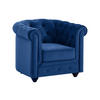 SESSEL - Samt - Dunkelblau - CHESTERFIELD - Dunkelblau, Textil (78/72/85cm) - Vente-Unique