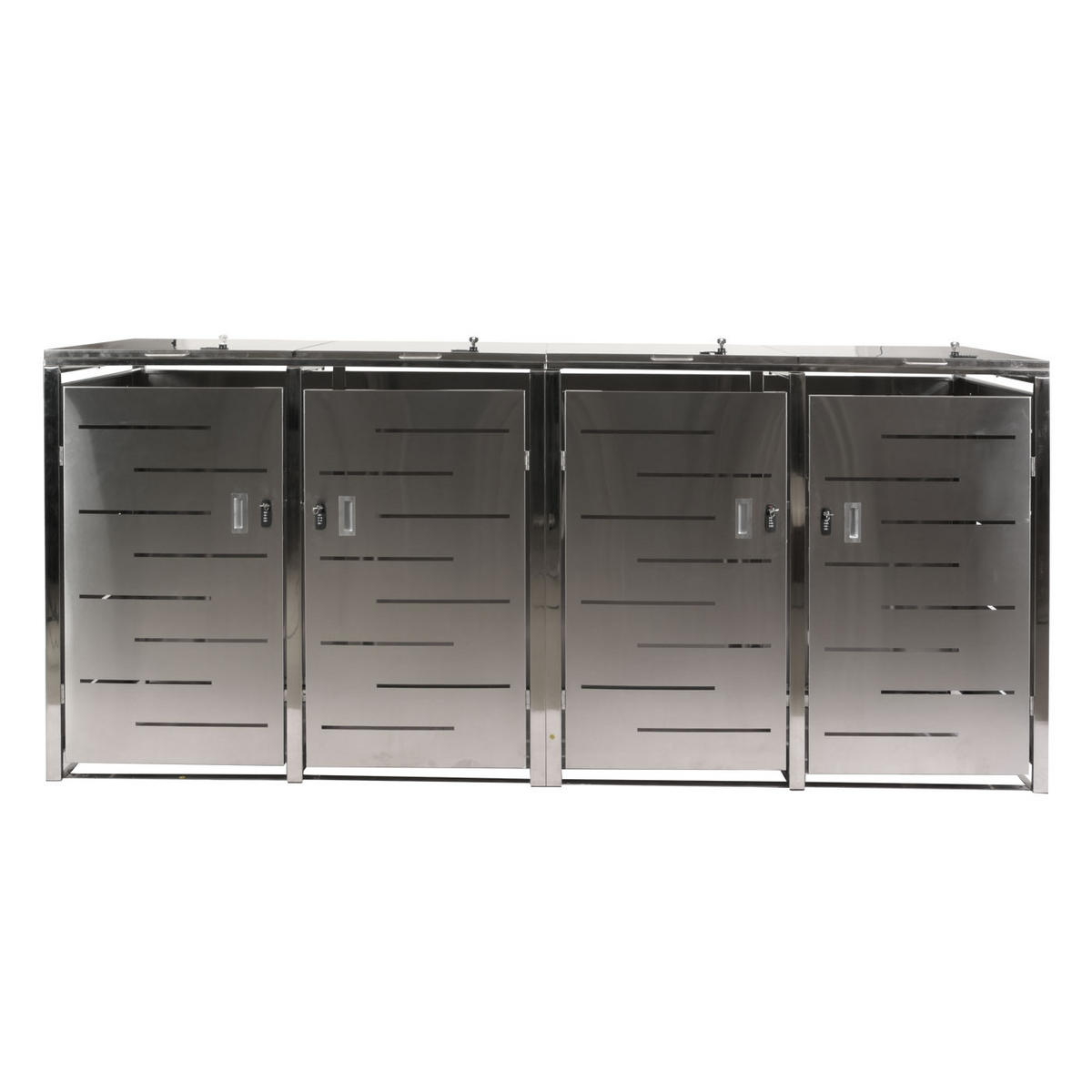 4ER-MÜLLTONNENVERKLEIDUNG Silber - Silberfarben, Metall (263/116/80cm) - MCW