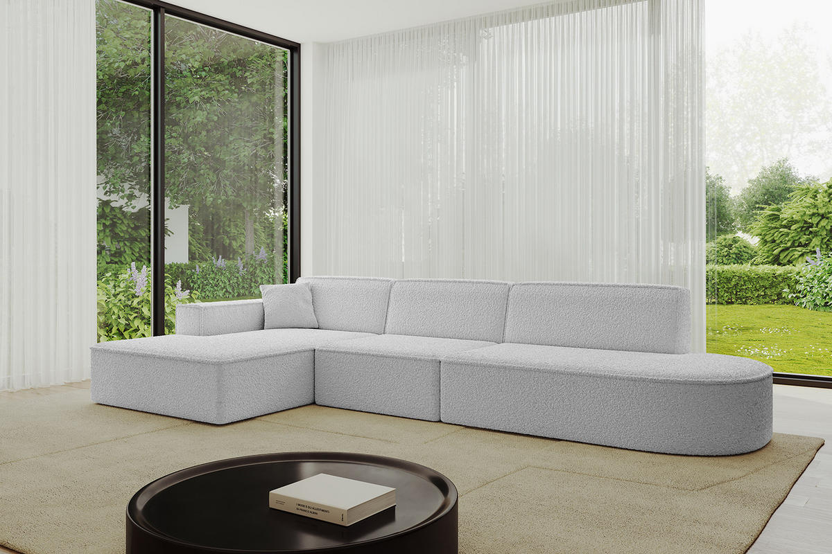 ECKSOFA Ottomane Links IREA-L2-v4 - 328x171x79 cm Hellgrau - Hellgrau, Holzwerkstoff/Textil (328/171cm) - ALTDECOR