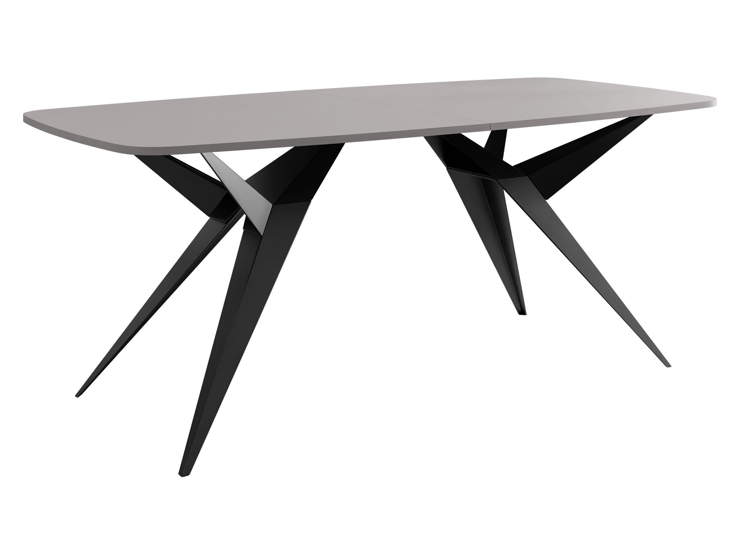 ESSTISCH ausziehbar Axis - Hellgrau/Schwarz, Holzwerkstoff/Metall (90/160/76cm) - MIRJAN24