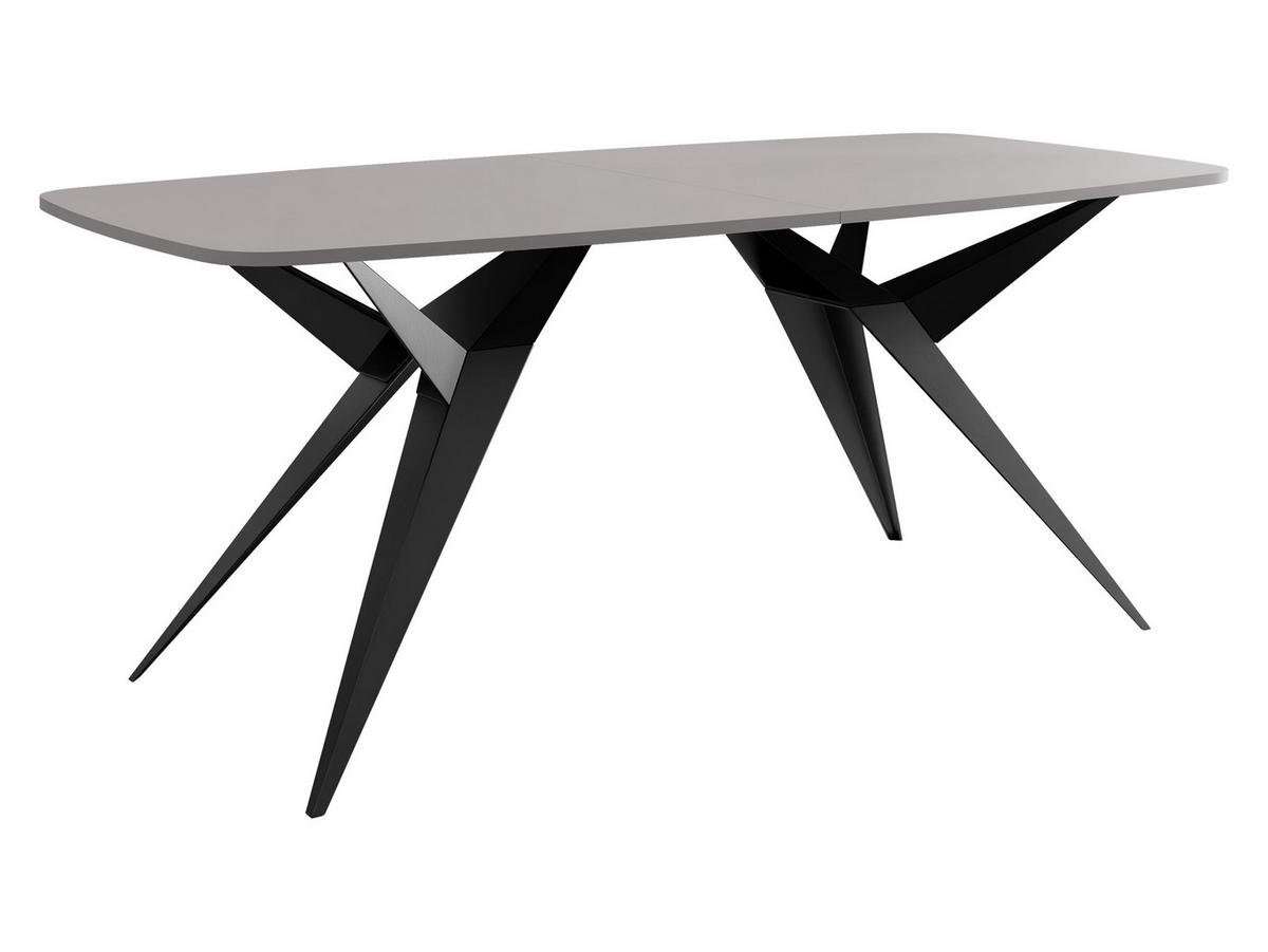 ESSTISCH ausziehbar Axis - Hellgrau/Schwarz, Holzwerkstoff/Metall (90/160/76cm) - MIRJAN24