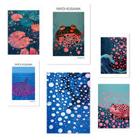 POSTER Set Mit 6 Kusama Fisch A3 & A4 Rahmenlos - Klar, Papier (29/3cm) - Nacnic