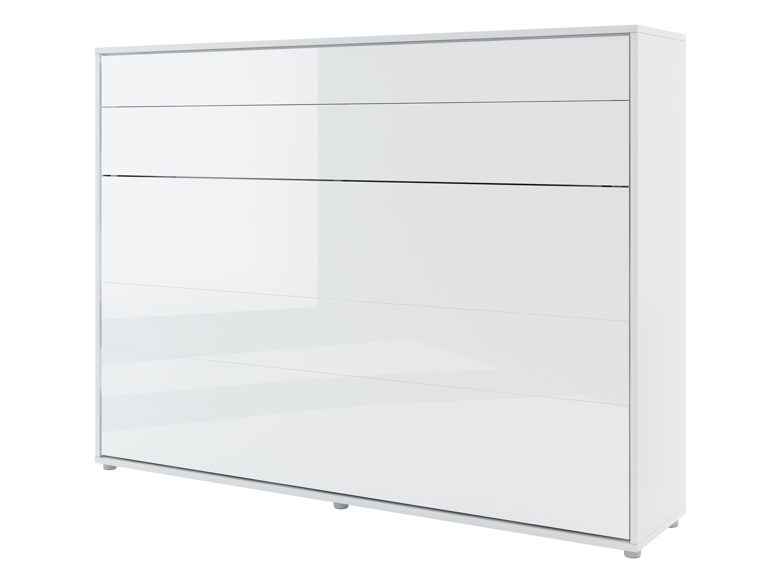 SCHRANKBETT Bed-Concept BC-04 140x200 - Weiß Hochglanz/Grau, Holz/Holzwerkstoff (140/200cm) - MIRJAN24