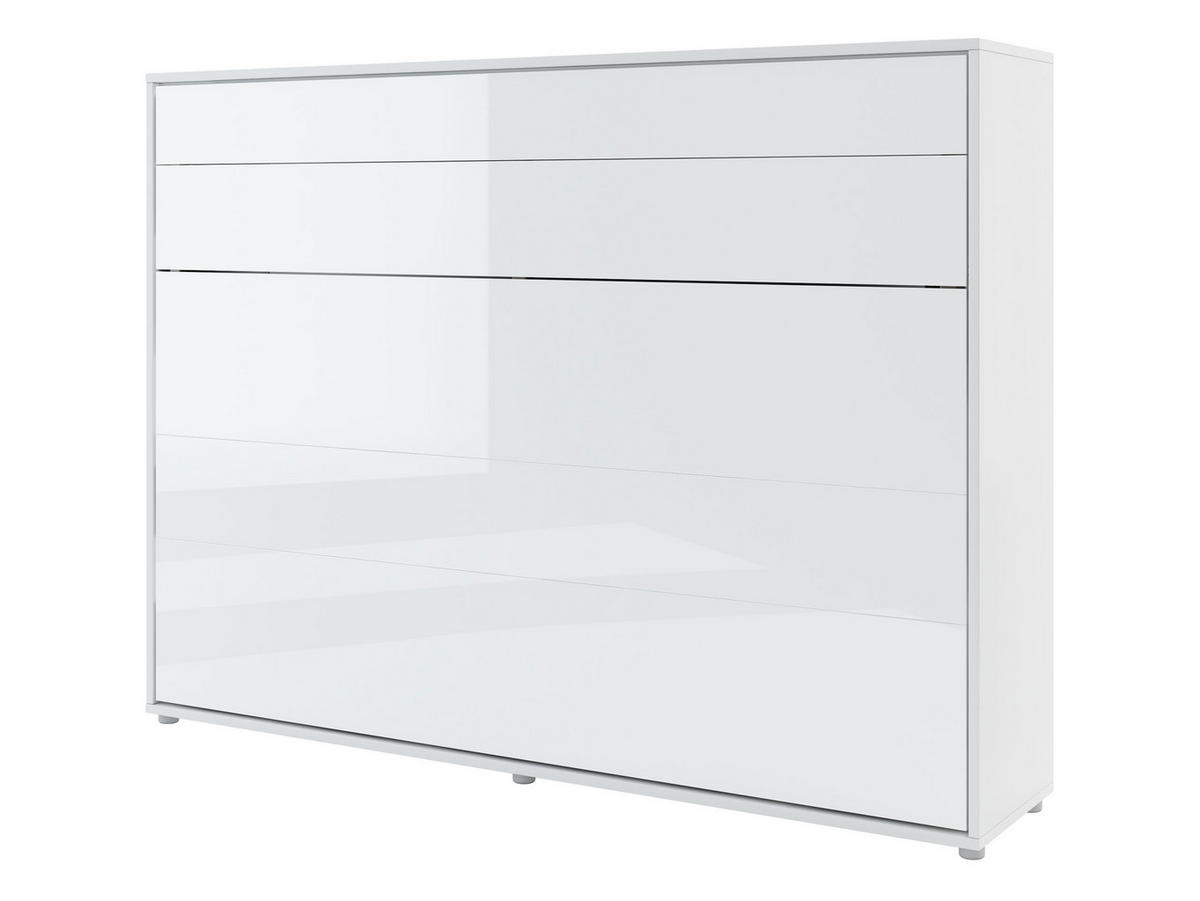 SCHRANKBETT Bed-Concept BC-04 140x200 - Weiß Hochglanz/Grau, Holz/Holzwerkstoff (140/200cm) - MIRJAN24