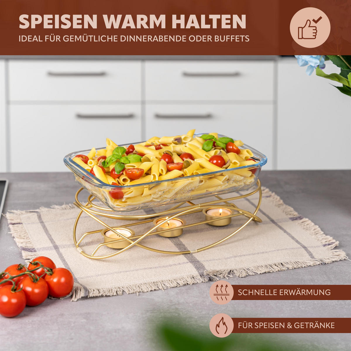 SPEISEWÄRMER, Gold - Goldfarben, Metall (30/8cm) - bremermann