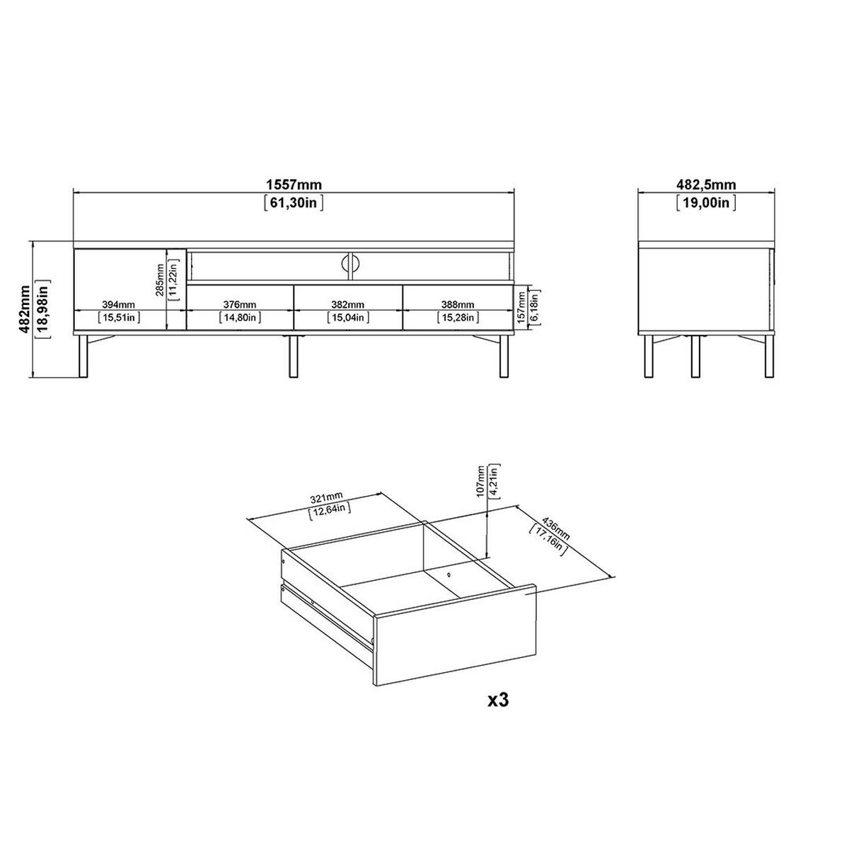 TV-MÖBEL, Roomers, Weiß, Holzwerkstoff, 156 x 49 x 49 cm - Weiß, Holzwerkstoff (156/49/49cm) - ebuy24