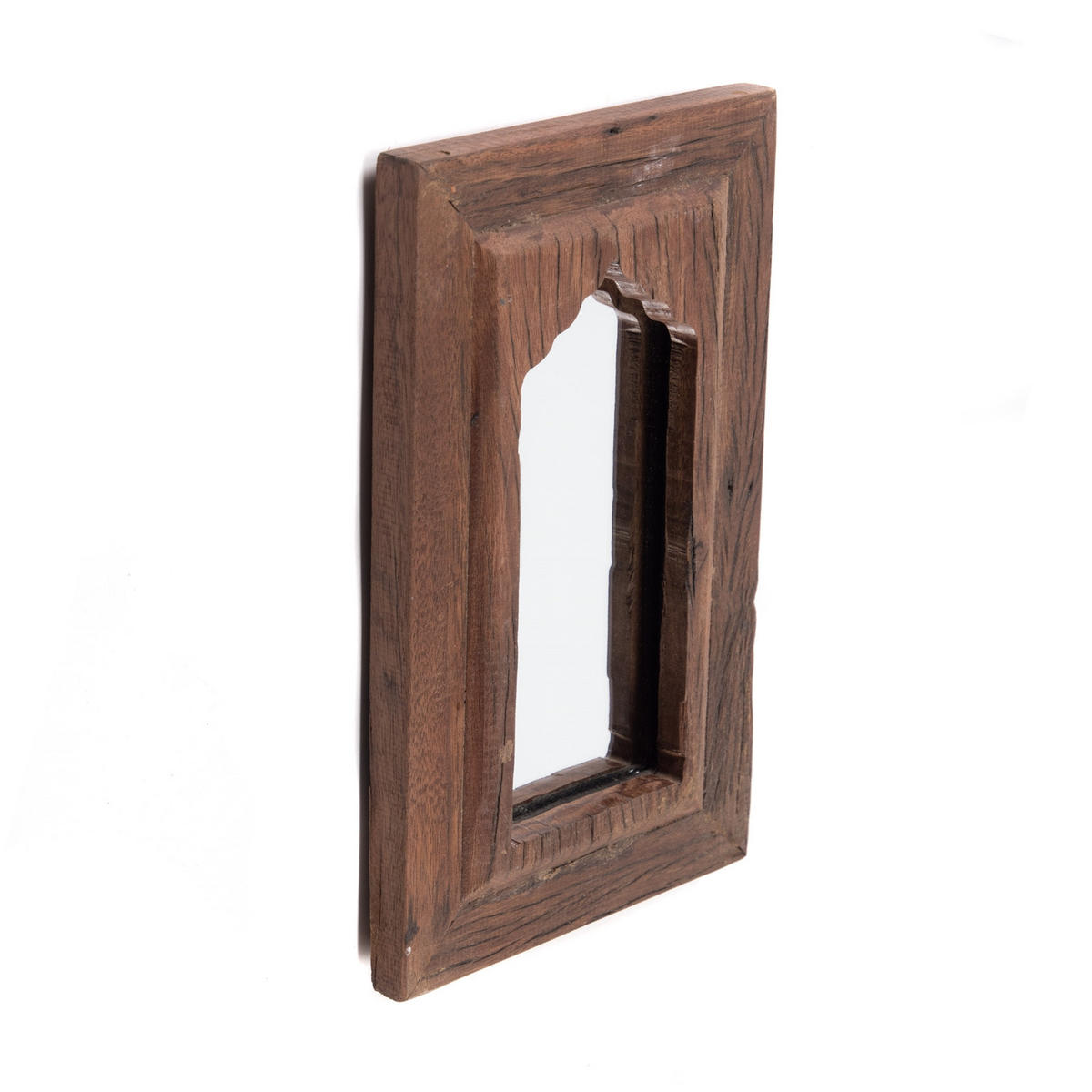 WANDSPIEGEL Sara 40x25 cm, Mahagoni Massivholz dunkelbraun - Braun, Holz (25/40/4cm) - DESIGN DELIGHTS