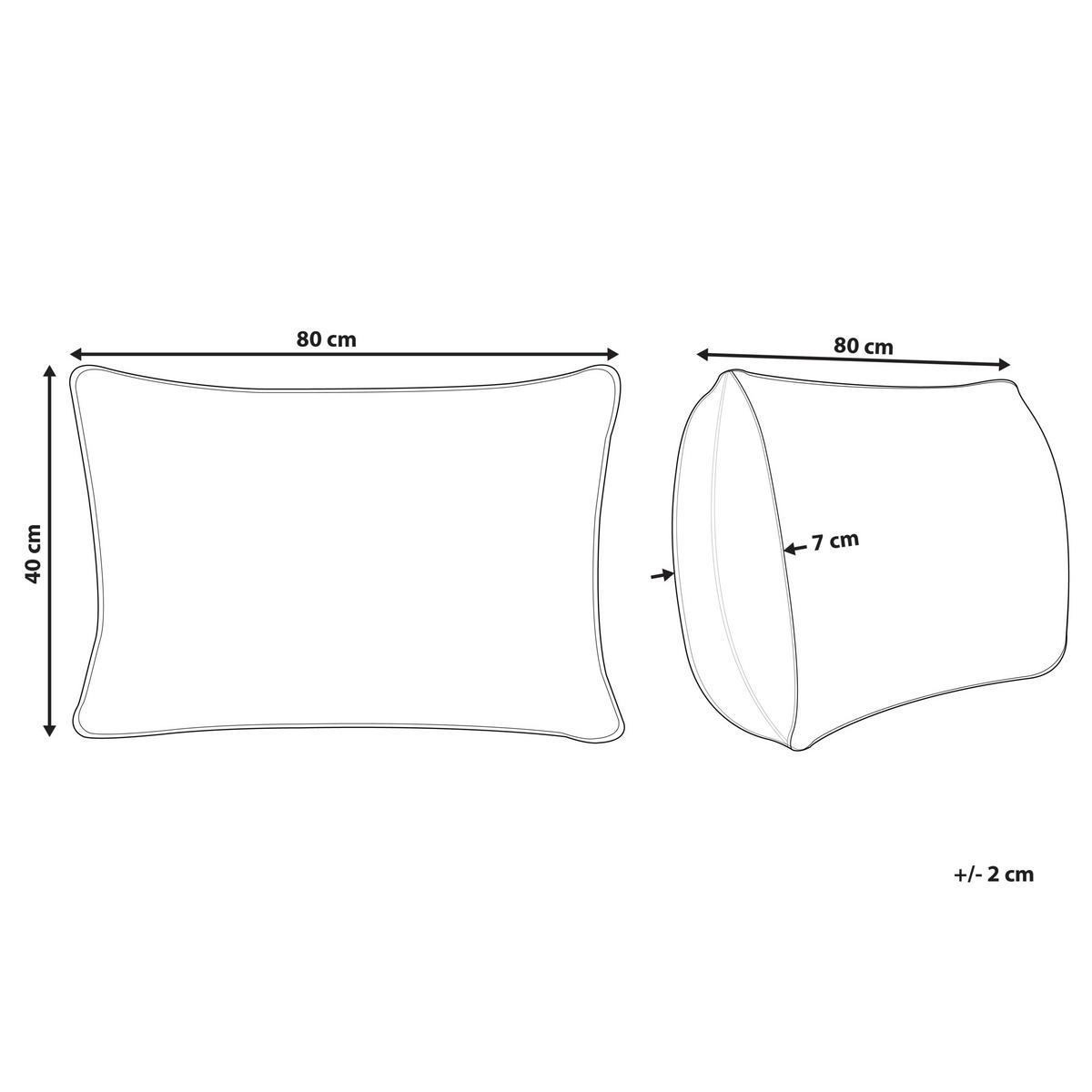 KOPFKISSEN Weiß 40/80 cm Etna - Weiß, Naturmaterialien (80/40cm) - Beliani