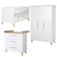 BABYZIMMER Leon 3-teilig I - Weiß, Holz (1/1/1cm) - Roba