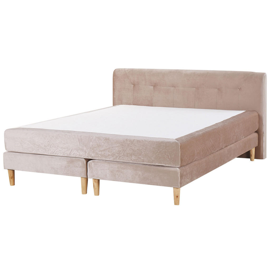 Beliani BOXSPRINGOVÁ POSTEL 180/200 cm Pastelově růžová Marquise