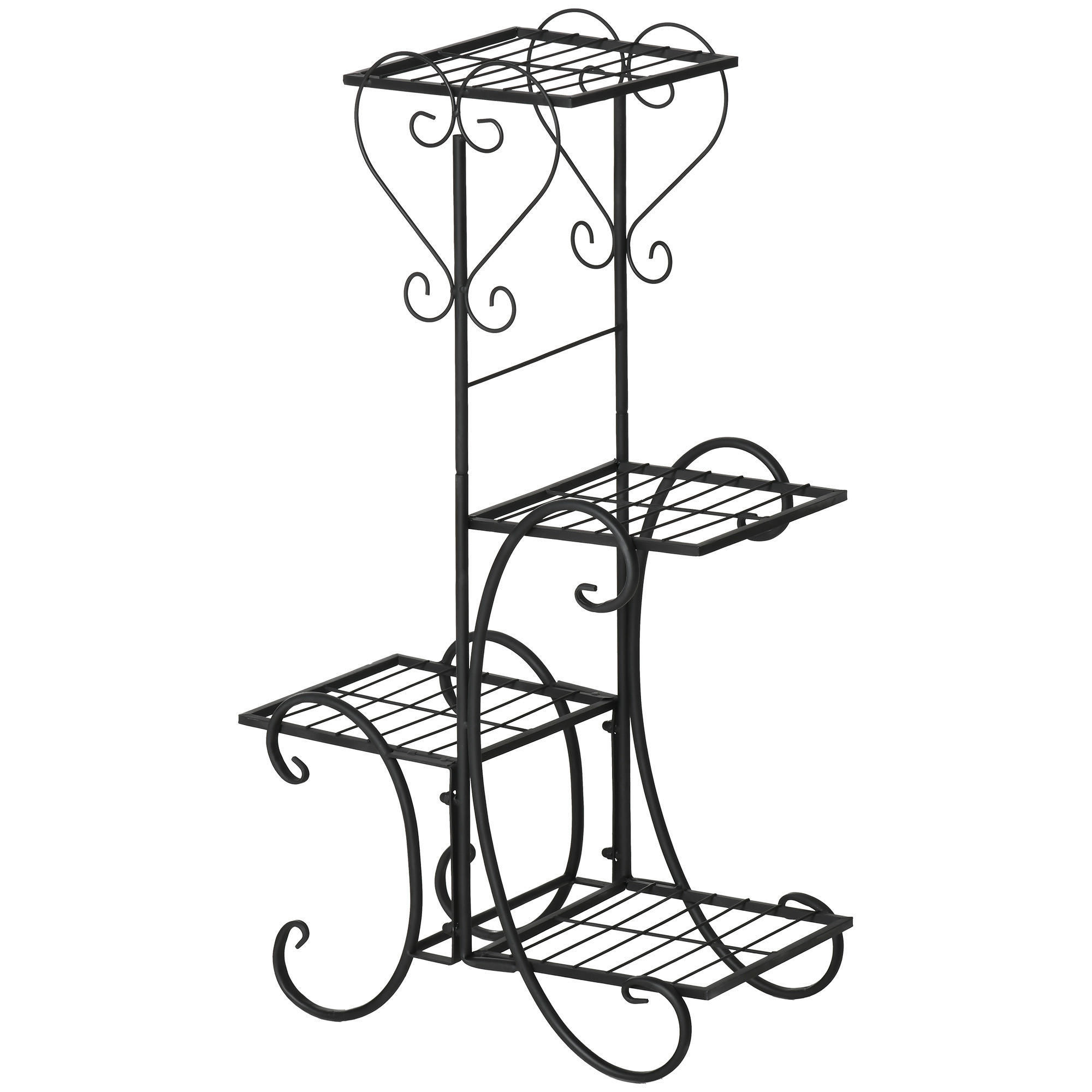 BLUMENSTÄNDER, Metall, Schwarz - Schwarz, Metall (24.5/80/45cm) - Outsunny
