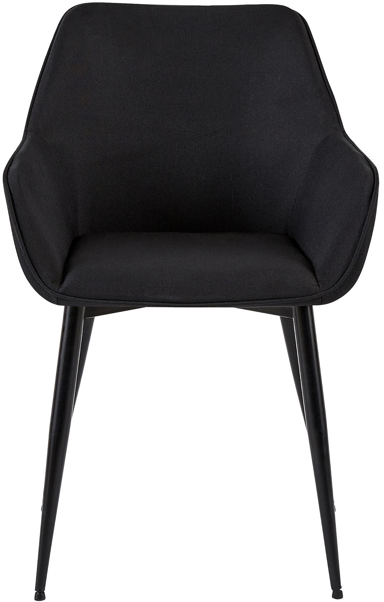 ARMLEHNENSTUHL 2er Set Stoff schwarz - Schwarz, Textil/Metall (52/82/63cm) - CLP