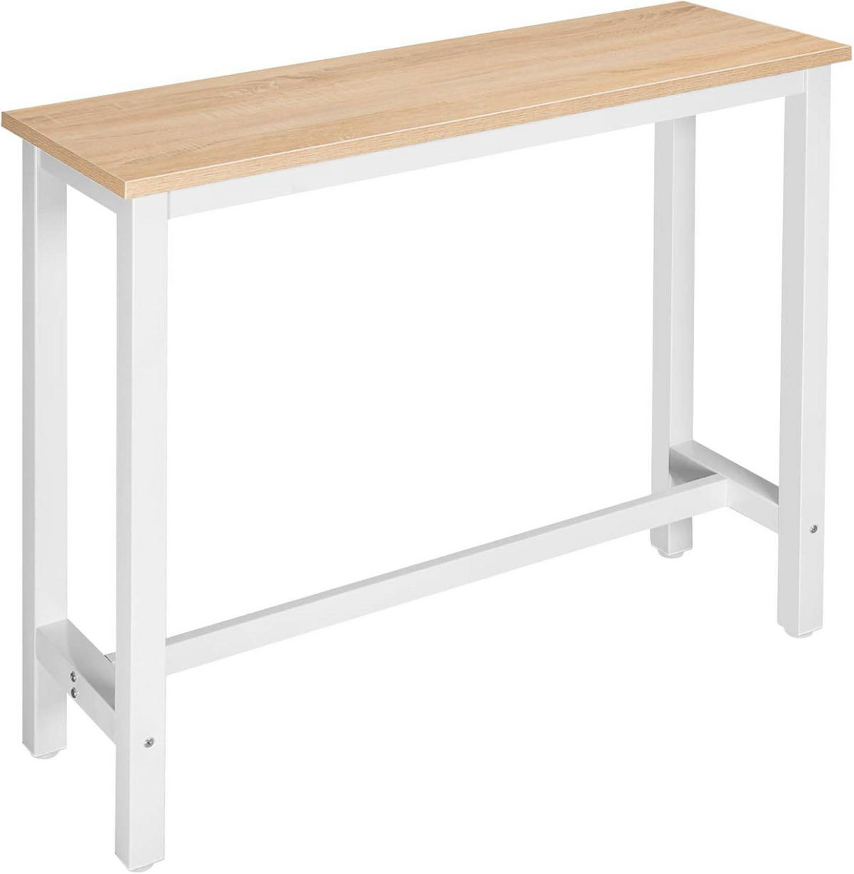 BARTISCH, Metallgestell, Tischplatte aus MDF, 120x100x40cm - Hellbraun/Weiß, Holzwerkstoff/Metall (40/120/100cm) - Woltu